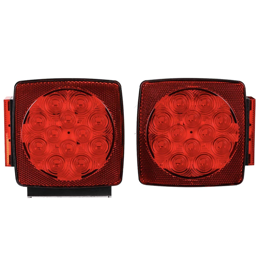 CZC AUTO 12V LED submersible trailer lights with lit left and right indicators and waterproof design.