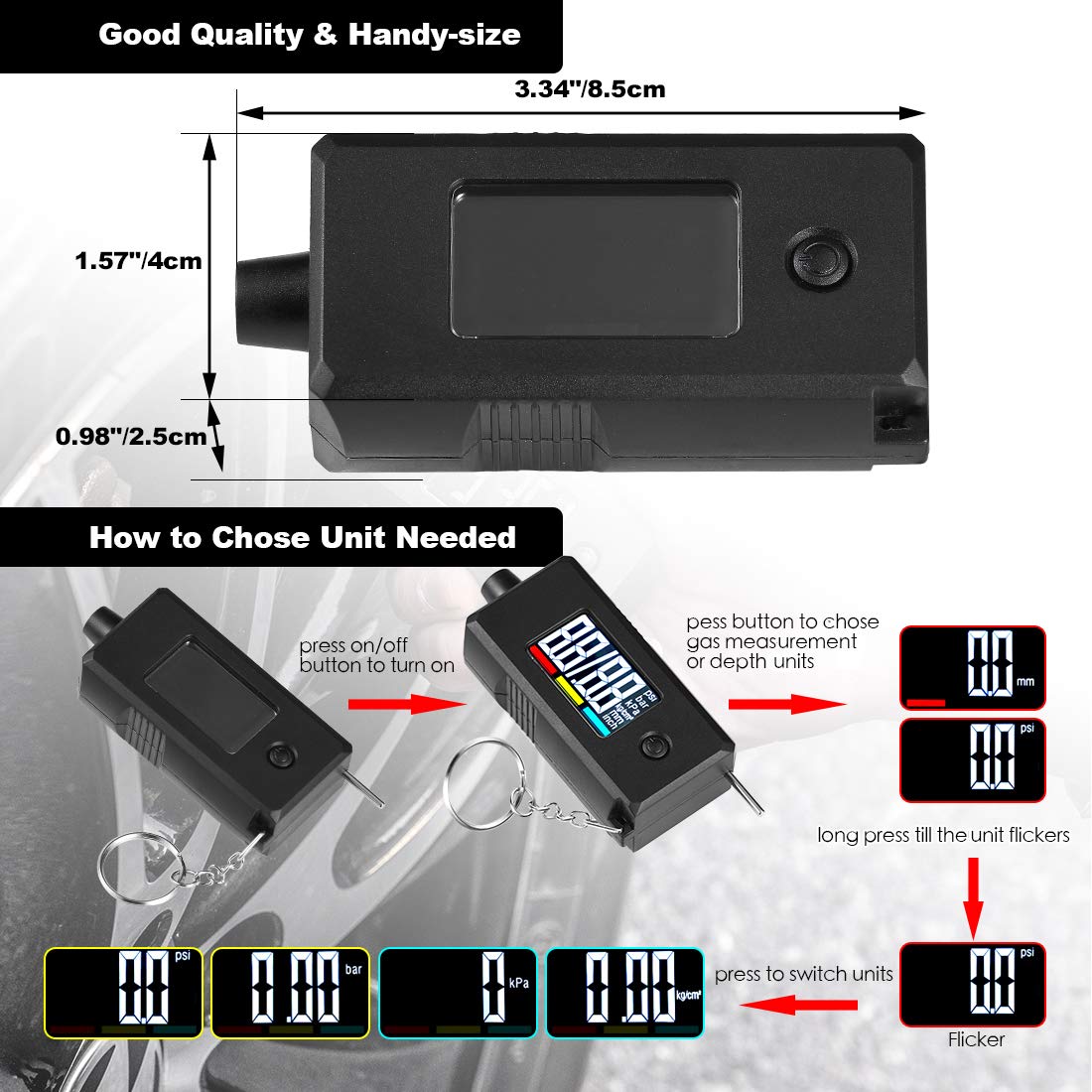 CZC AUTO 2-in-1 design with color indicators for safety view