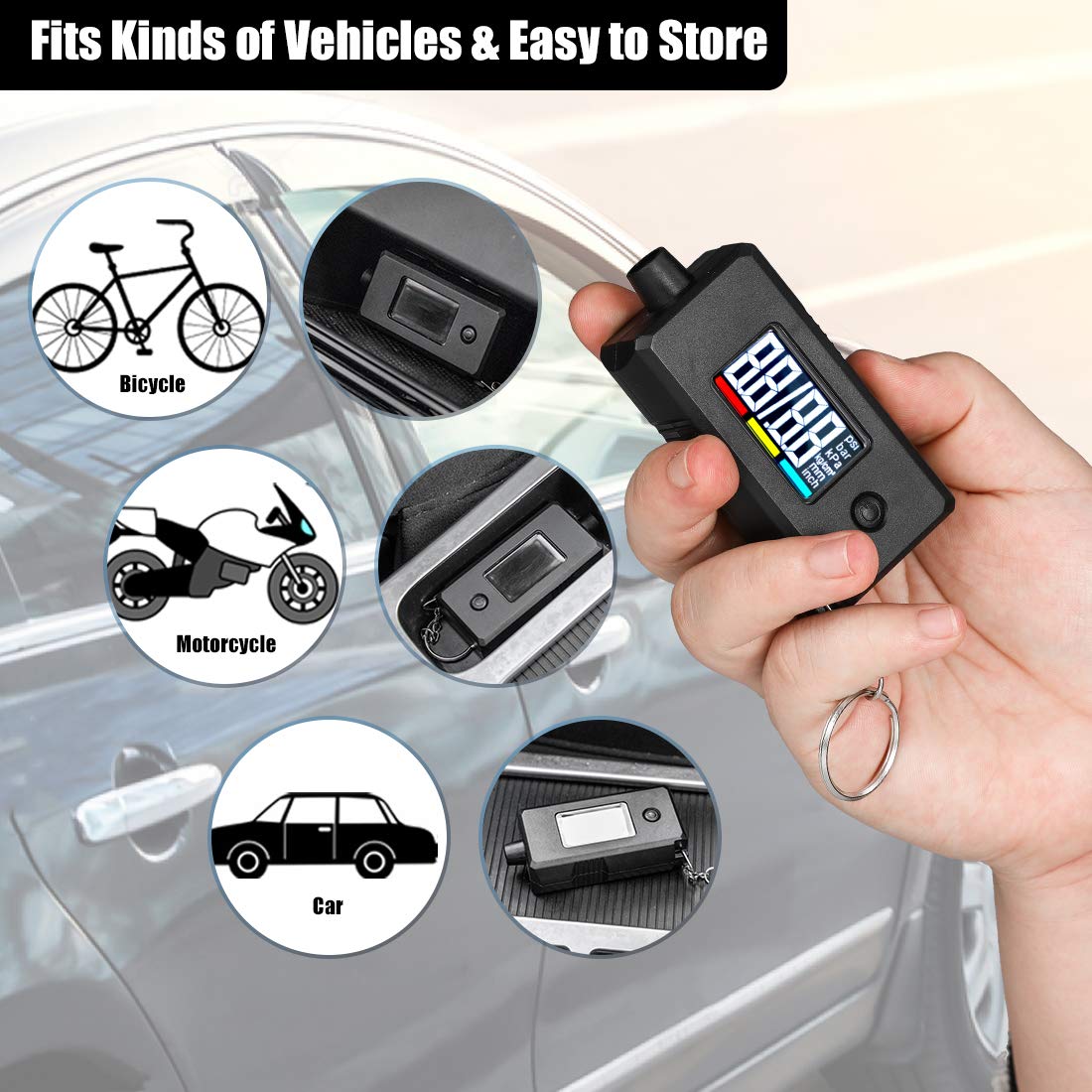CZC AUTO compact gauge with non-slip grip for portability