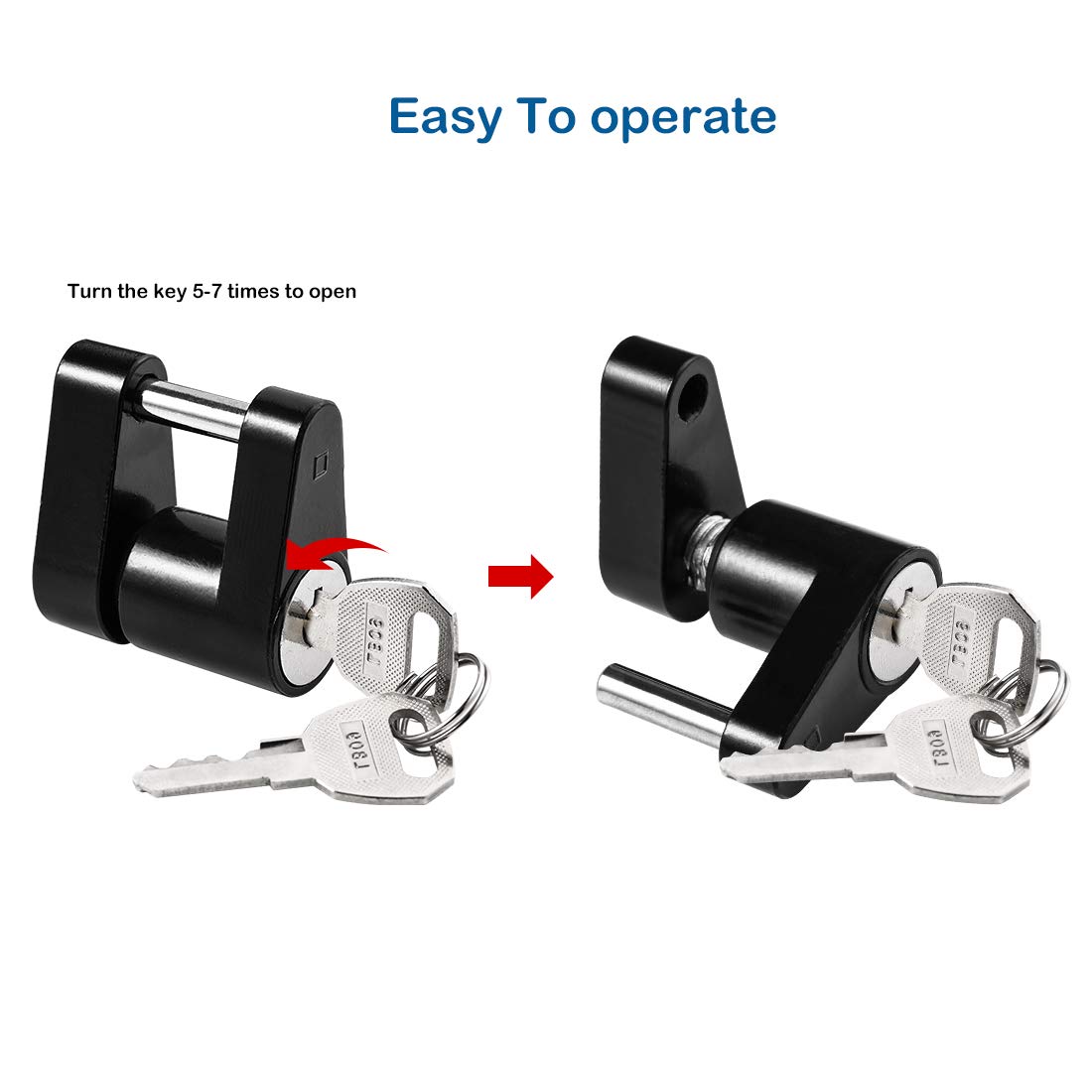 CZC AUTO lock with flat key ready for quick locking.