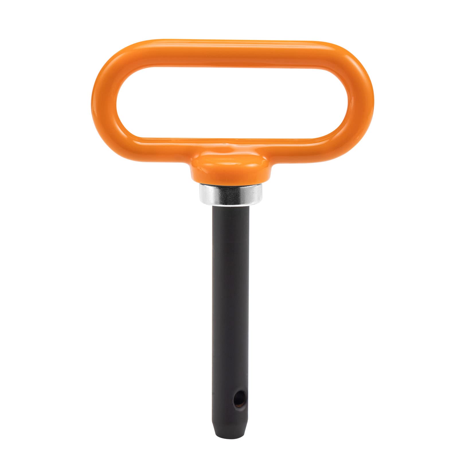 CZC AUTO magnetic hitch pin securing a 5/8 inch hitch on a lawn trailer