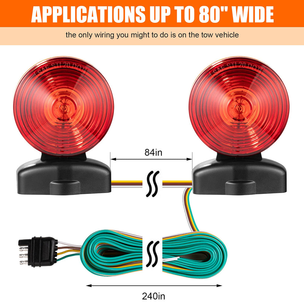 CZC AUTO red amber front back lenses improve visibility during towing