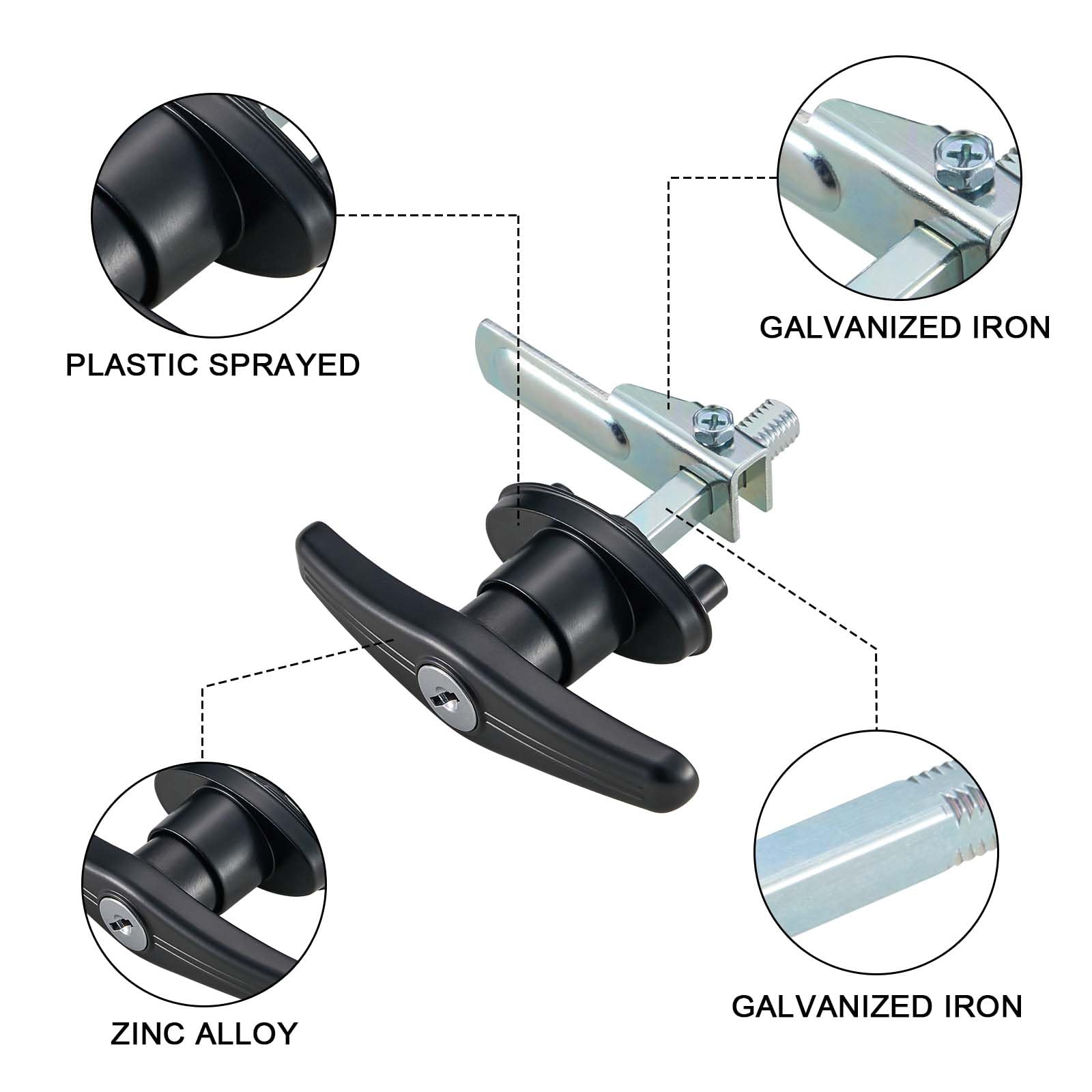 CZC AUTO T-handle installed on a truck cap demonstrates secure access