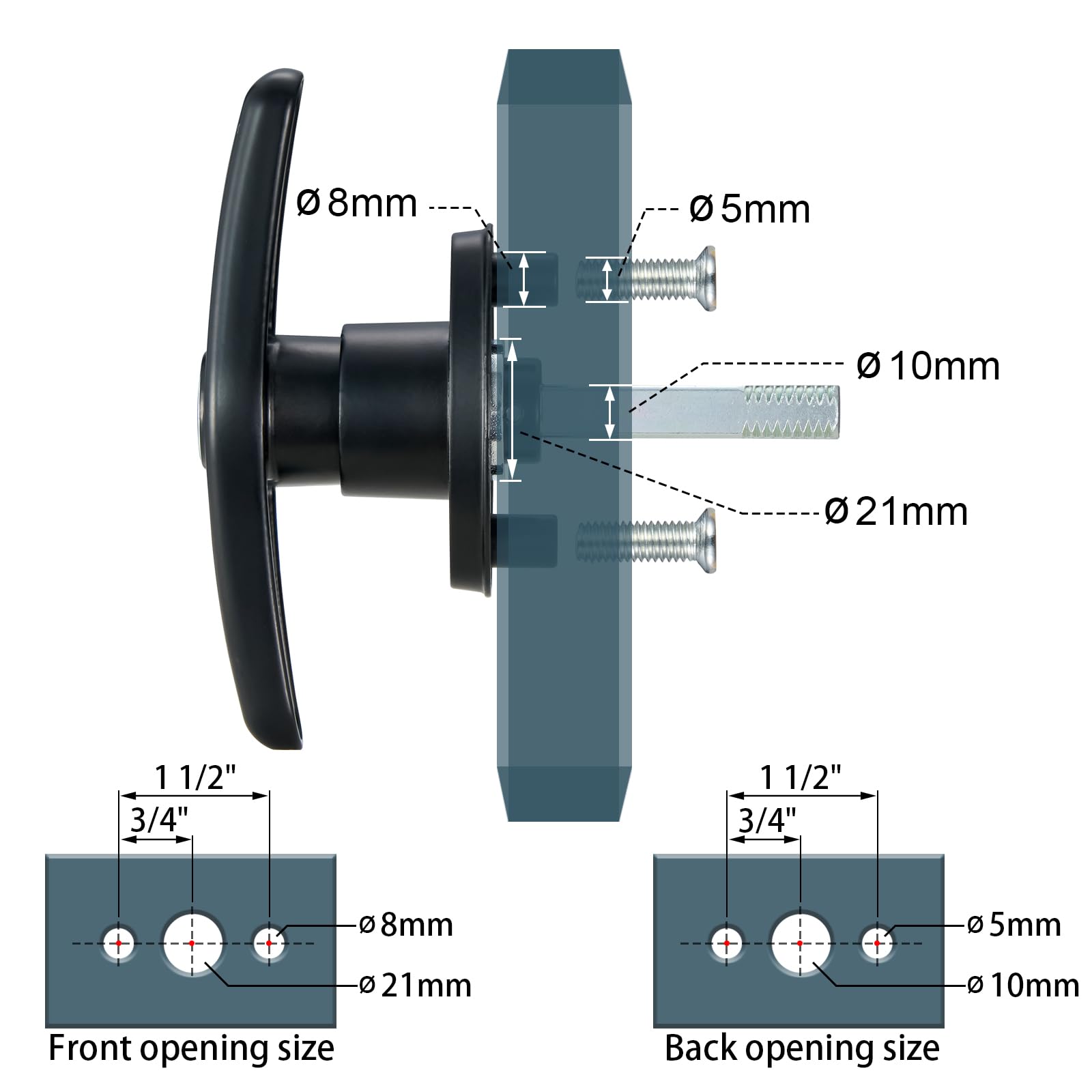 CZC AUTO kit contents for T-Handle lock set with two handles, keys, and screws