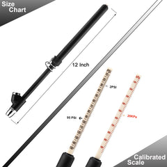 CZC AUTO tire pressure gauge side view showing dual-head chucks for versatile valve access