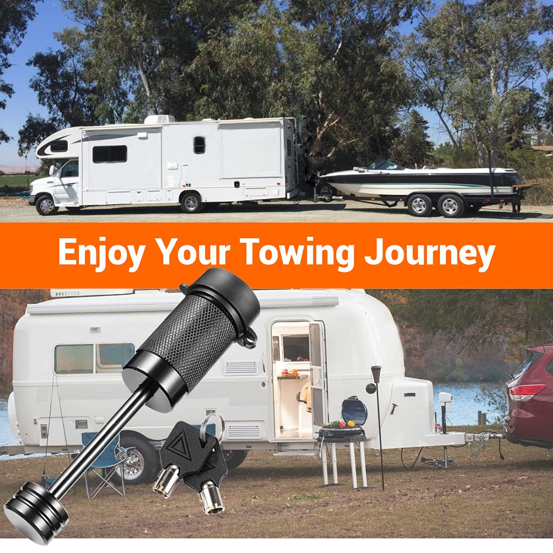 CZC AUTO hitch lock easy to lock and unlock with a key while towing