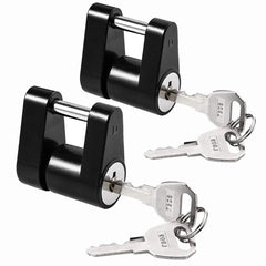 CZC AUTO black trailer hitch lock with 1/4 inch pin for secure towing.