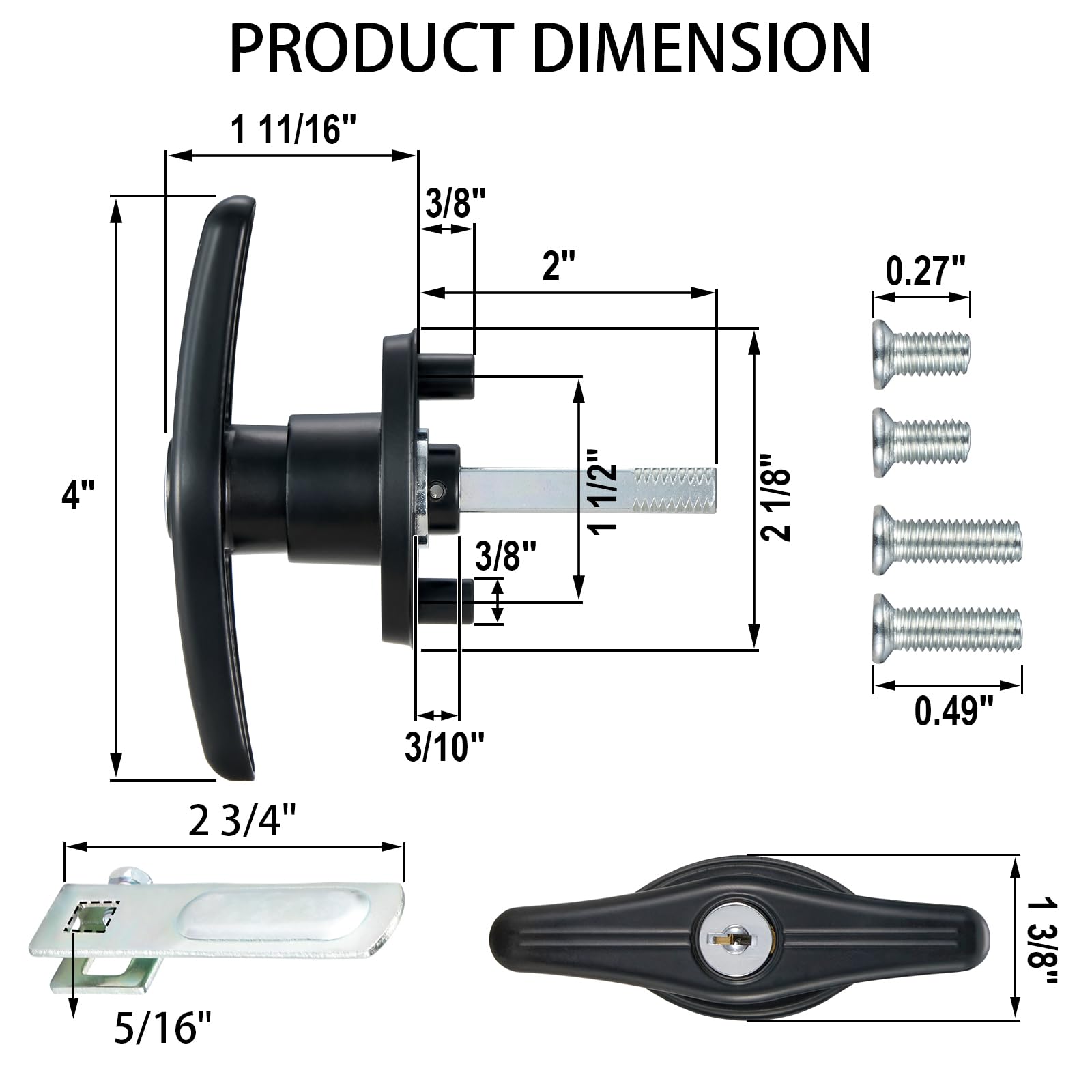 CZC AUTO T-Handle fits 8 mm and 21 mm holes for easy mounting
