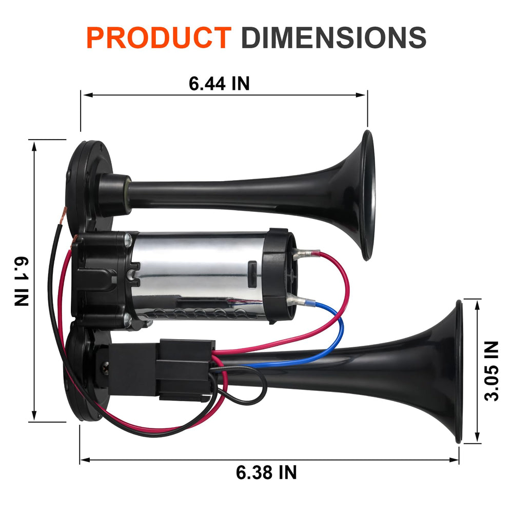 CZC AUTO weatherproof ABS and iron horn withstands rain and corrosion