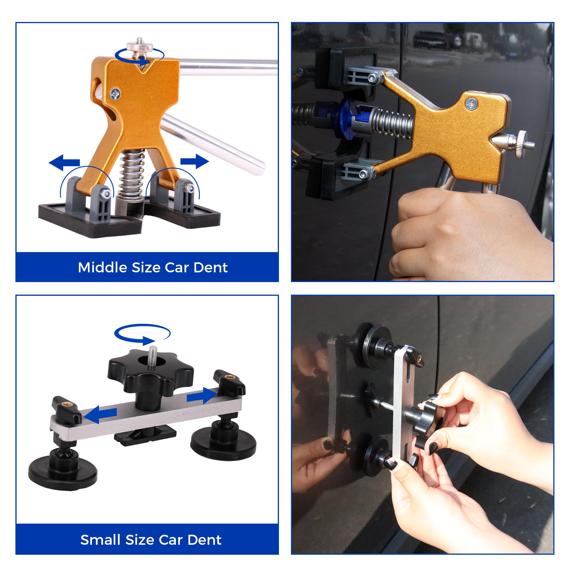 CZJCMECH 2-in-1 T-Bar slide hammer enables smooth dent removal
