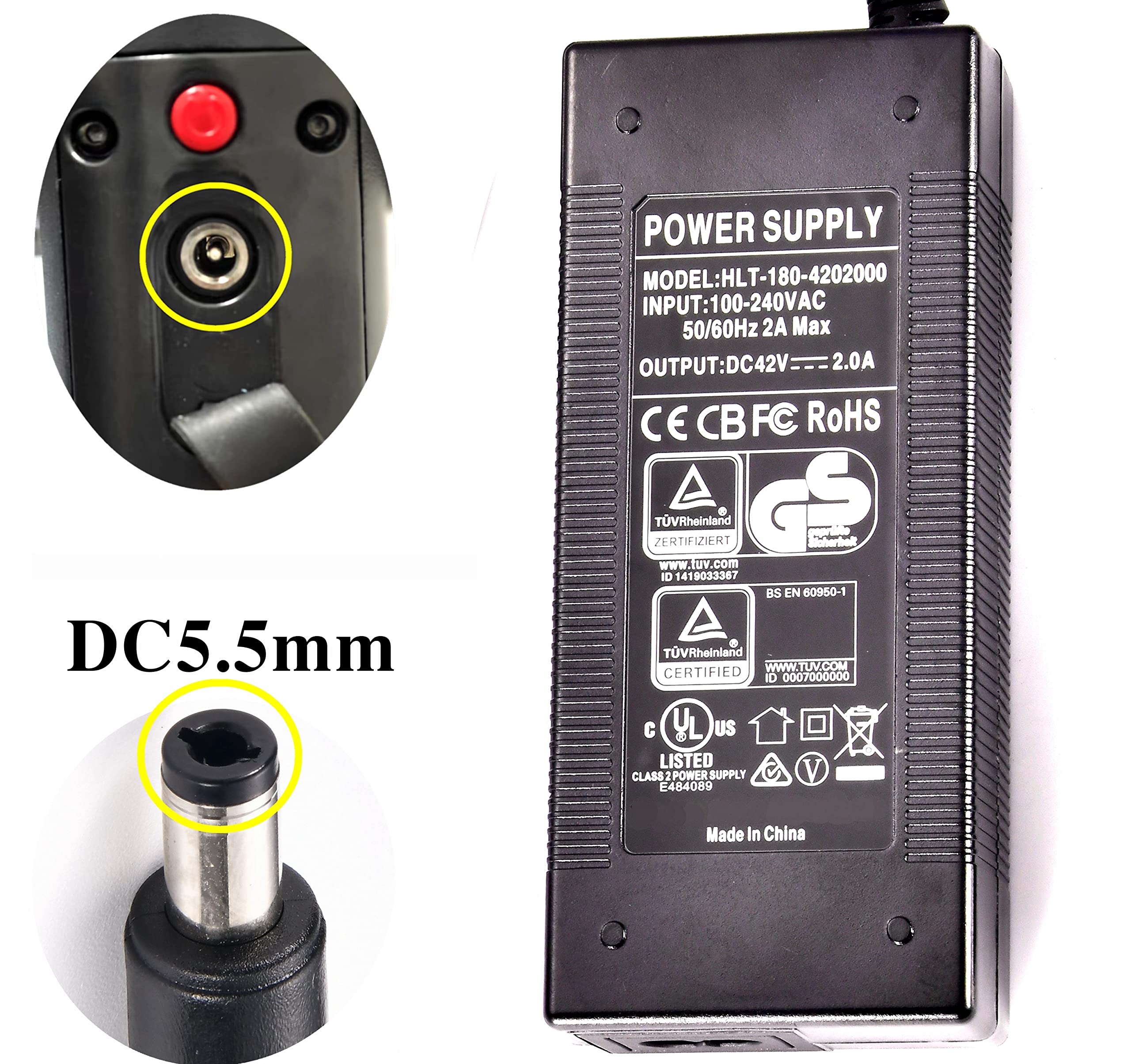 CZJIAWO 42V 2A charger for Hiboy NEX compact and travel-friendly.