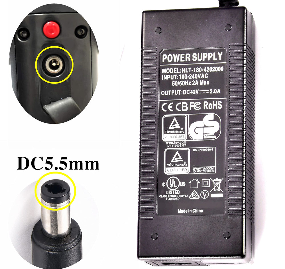 CZJIAWO 42V 2A charger for Hiboy NEX compact and travel-friendly.