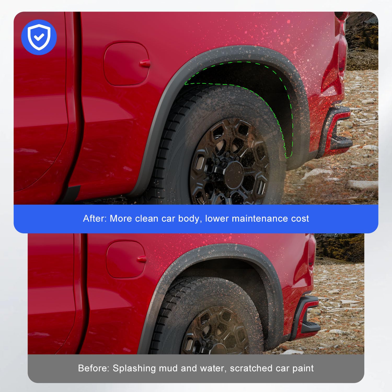 CZmenghe wheel arch protector withstands harsh weather and road debris.