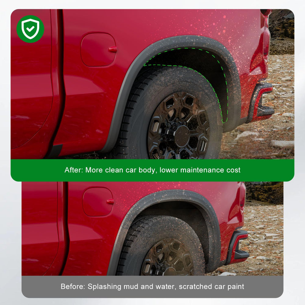 CZmenghe premium PE material rear guard resists sand, rocks, and salt.