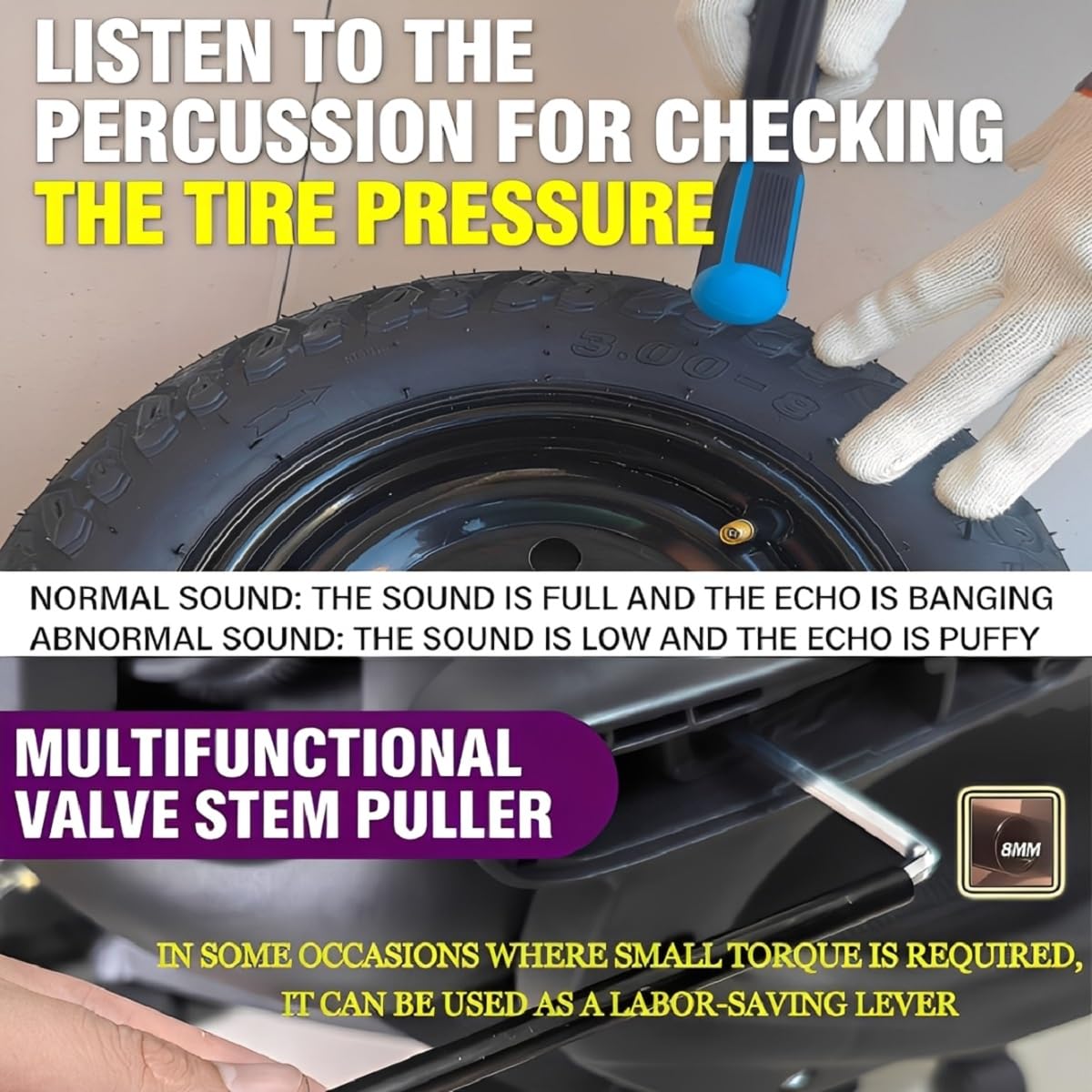 CZRWJXW longer valve stem puller improves installation and removal.