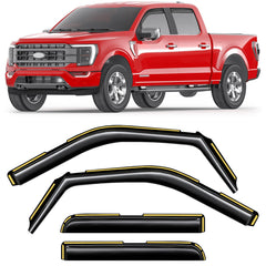 CZShiYue in-channel rain guards provide a secure fit for Ford F-150, keeping rain out while driving.