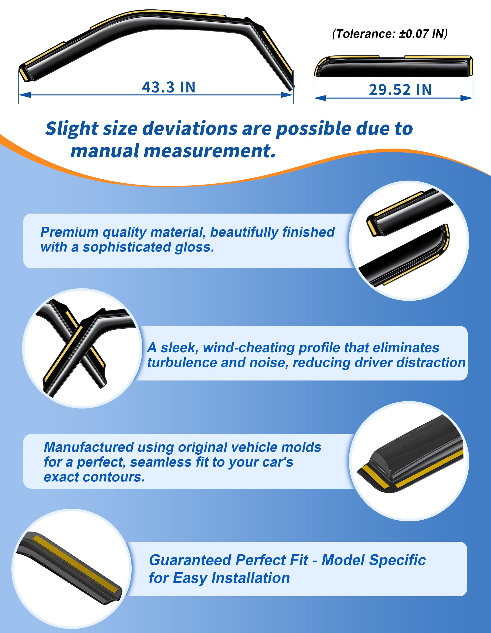 CZShiYue rain guards withstand heat and weather for long-lasting protection.