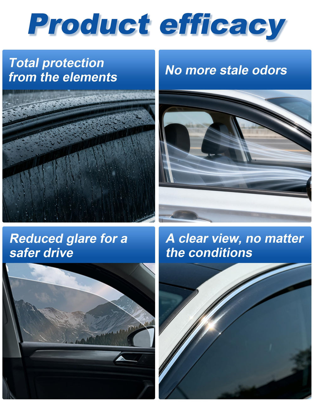 Sun glare reduction with CZShiYue window shades during daytime driving.