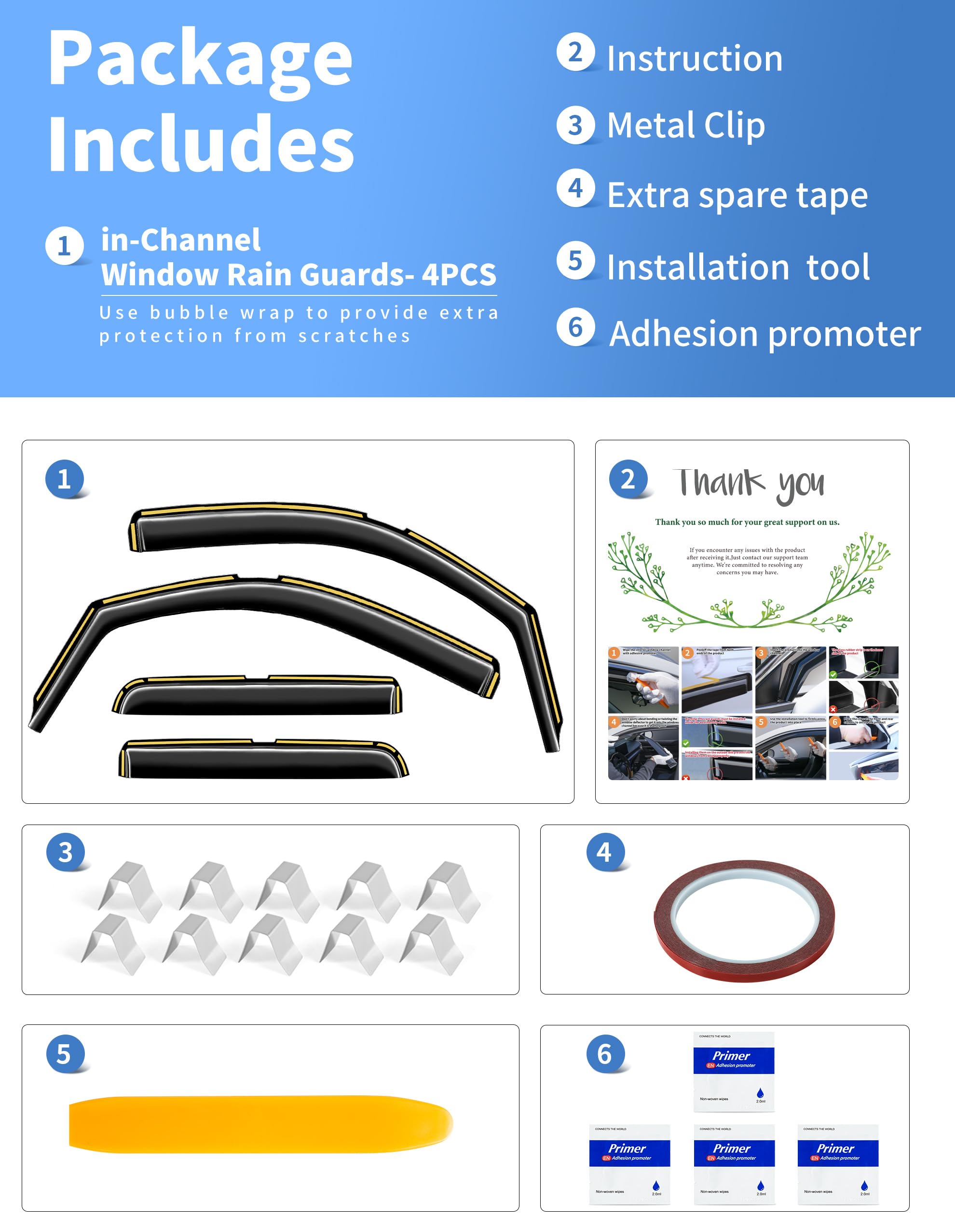 Weather-resistant CZShiYue window guards as a practical exterior truck accessory.