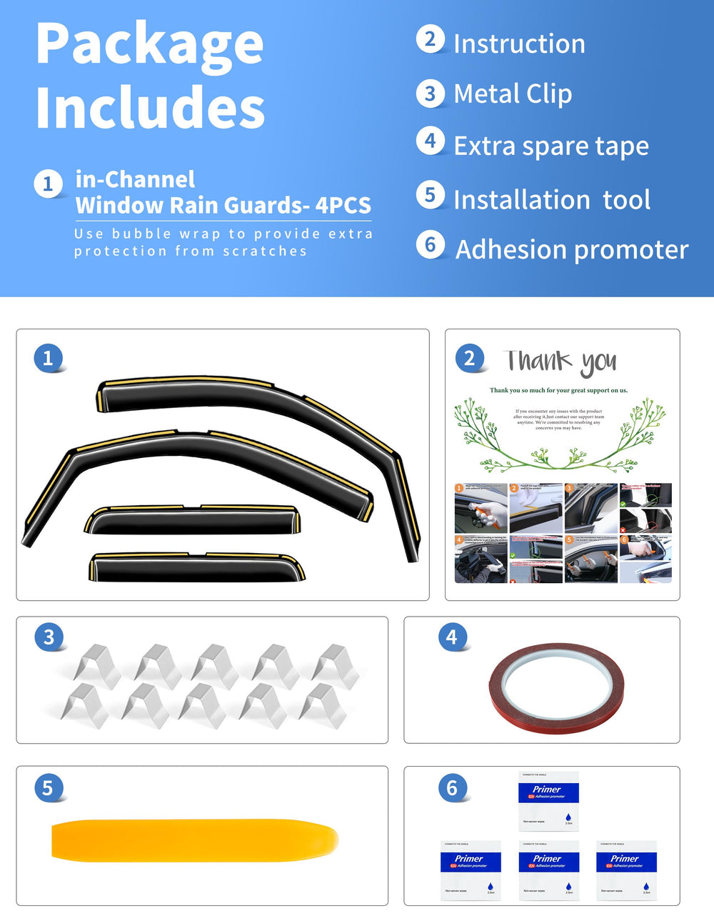 Weather-resistant CZShiYue window guards as a practical exterior truck accessory.