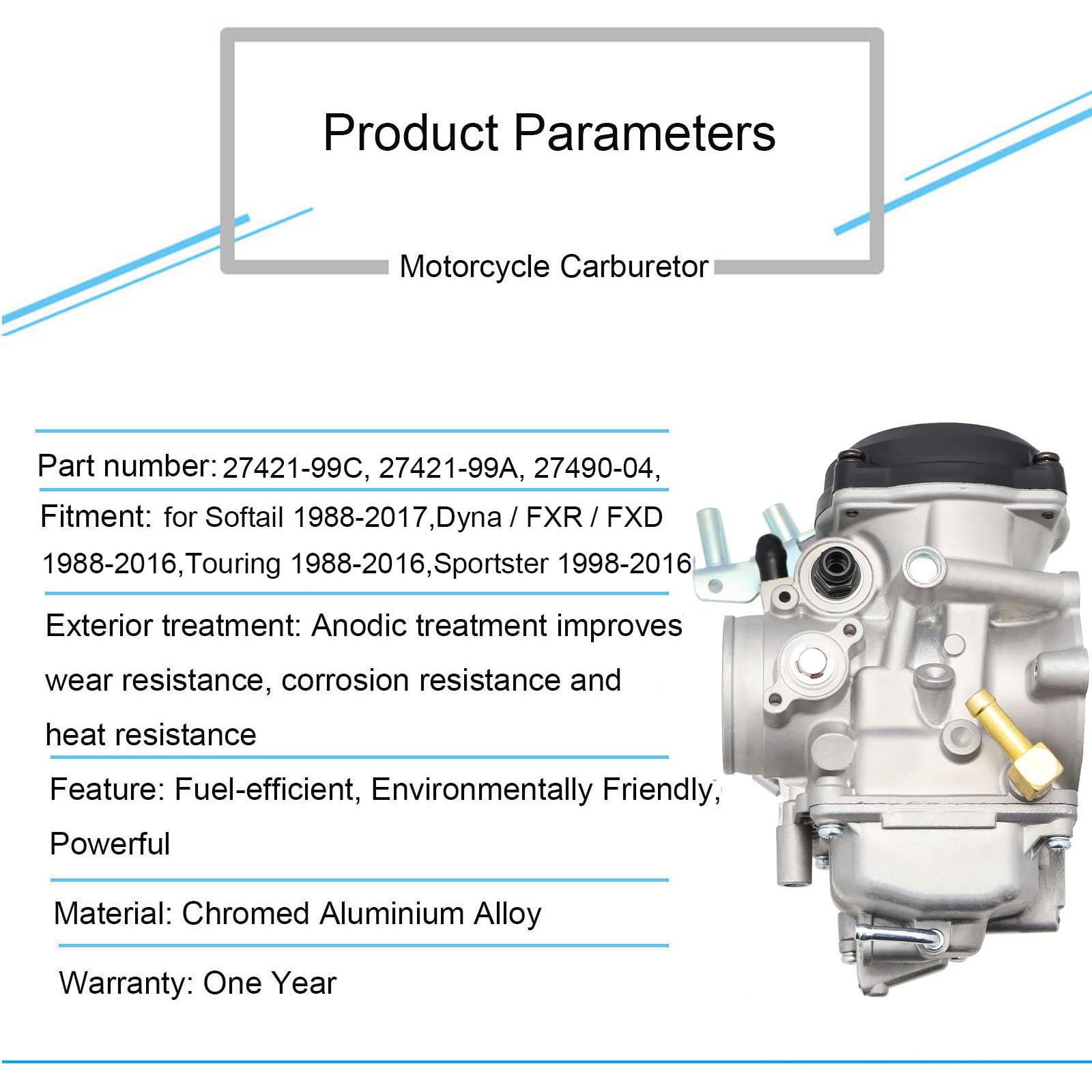 Close-up of CV40 carburetor assembly highlighting jets and mounting