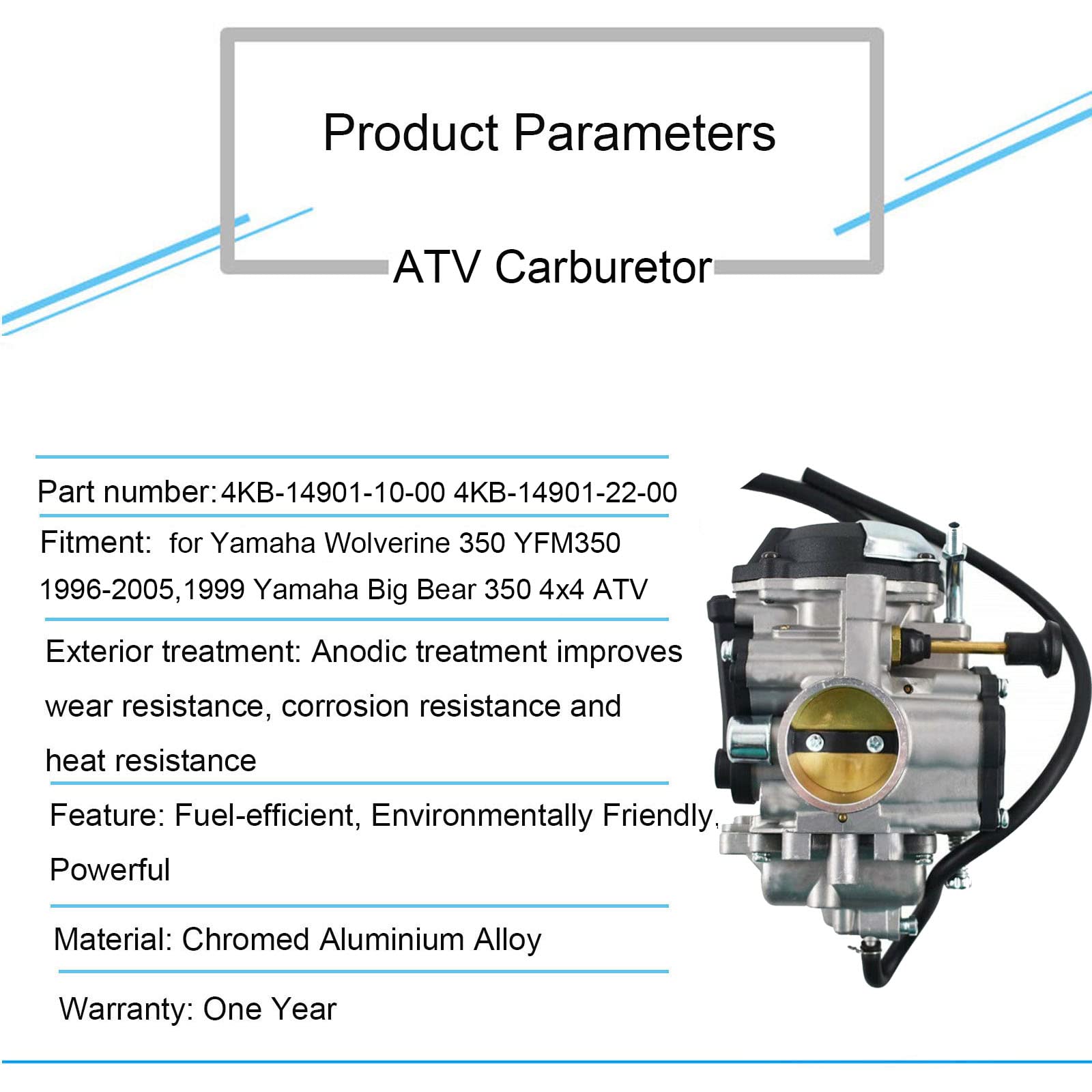 Czsmbt Yamaha Big Bear 350 carburetor packed with accessories.