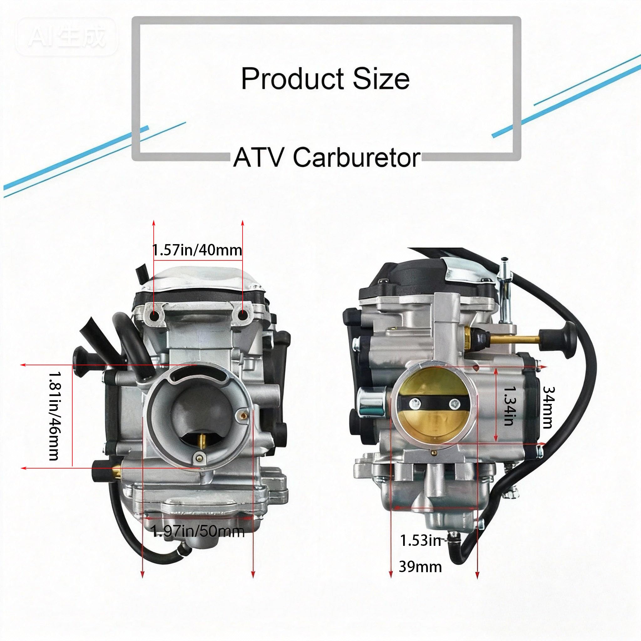 Czsmbt Yamaha Wolverine 350 carburetor with main and slow jets shown.
