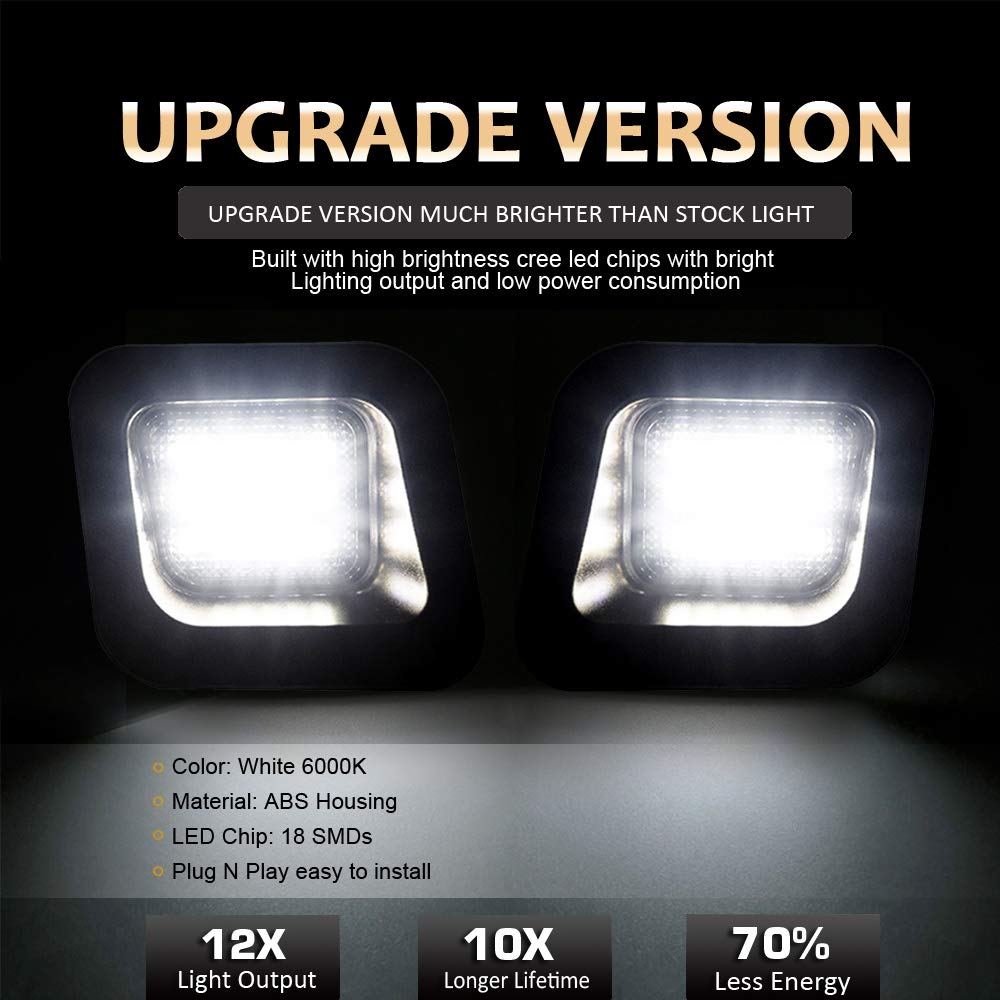D-Lumina Dodge Ram smoke-lens license plate light on the left side for better rear illumination.
