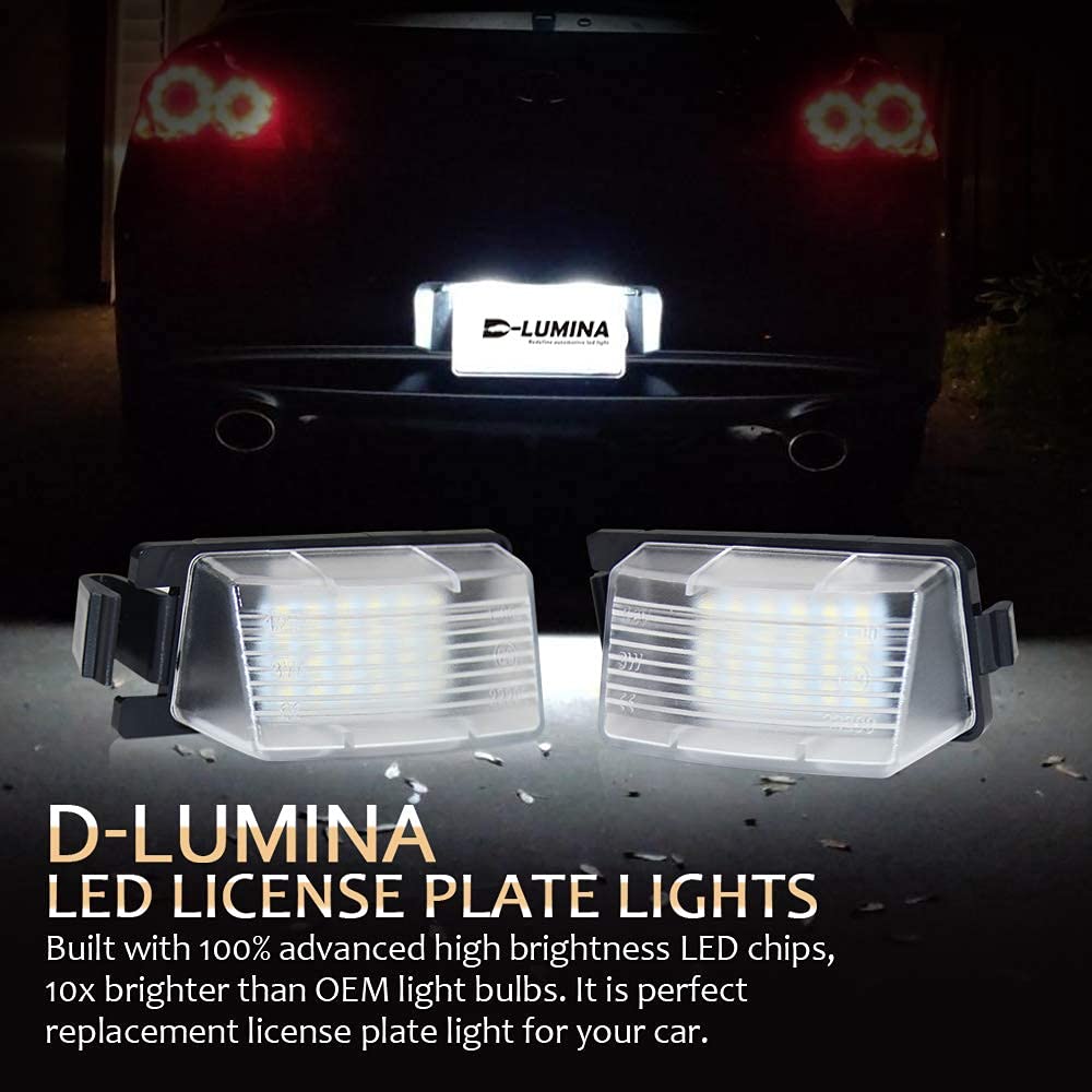 D-Lumina license light 18-SMD detail highlights robust ABS housing and waterproof design