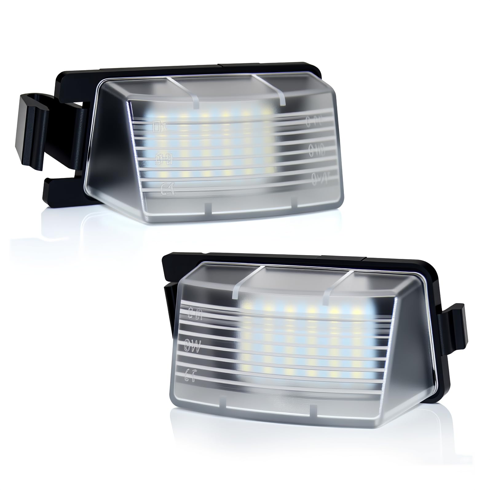 D-Lumina license plate light on Nissan 350Z left side enhances night-time plate visibility