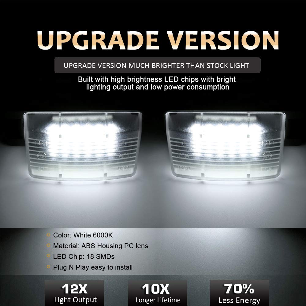 D-Lumina license plate light on Nissan 350Z right side improves nighttime plate clarity
