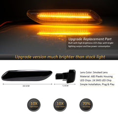 D-Lumina Mini Cooper front-right LED side marker improves visibility at night