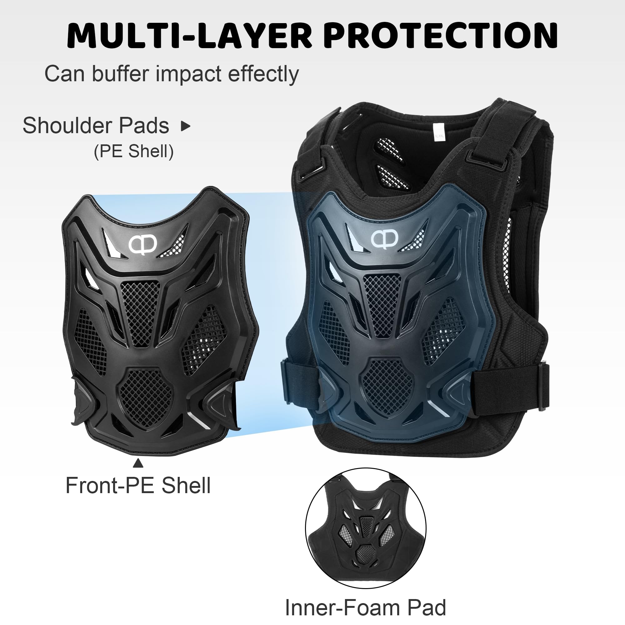 DA adjustable vest strap system for a secure, customizable fit.