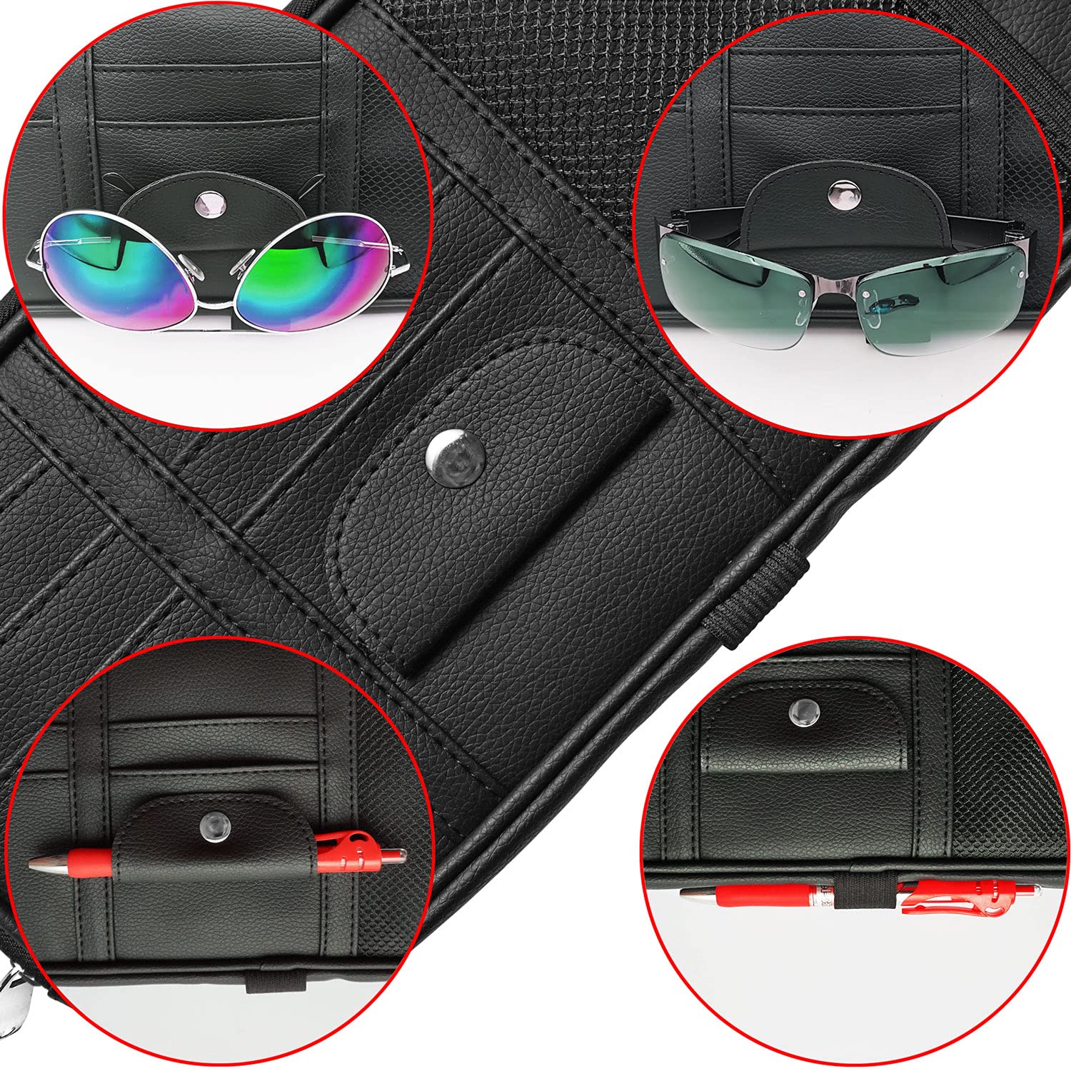 Da by Car Sun Visor Organizer glasses clip keeps sunglasses securely in place.