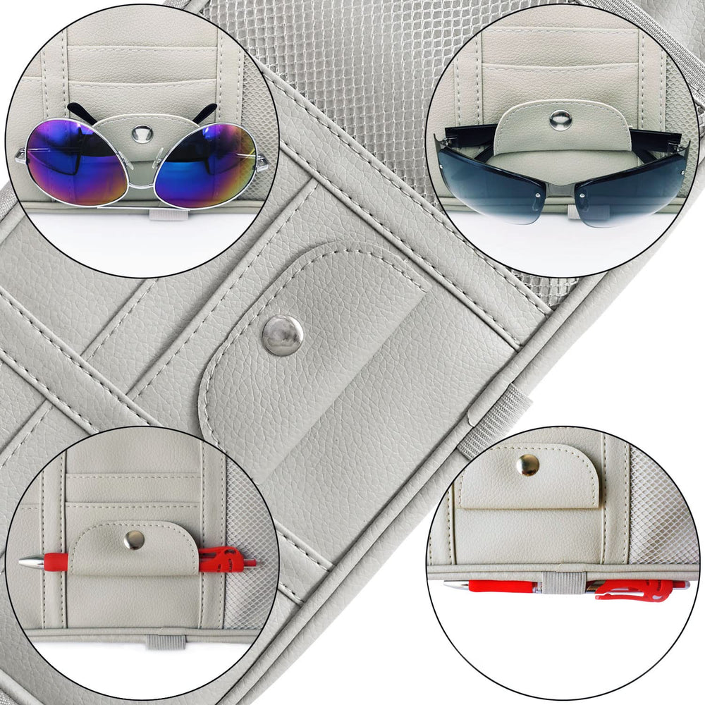 Da by glasses clip secures sunglasses within easy reach.