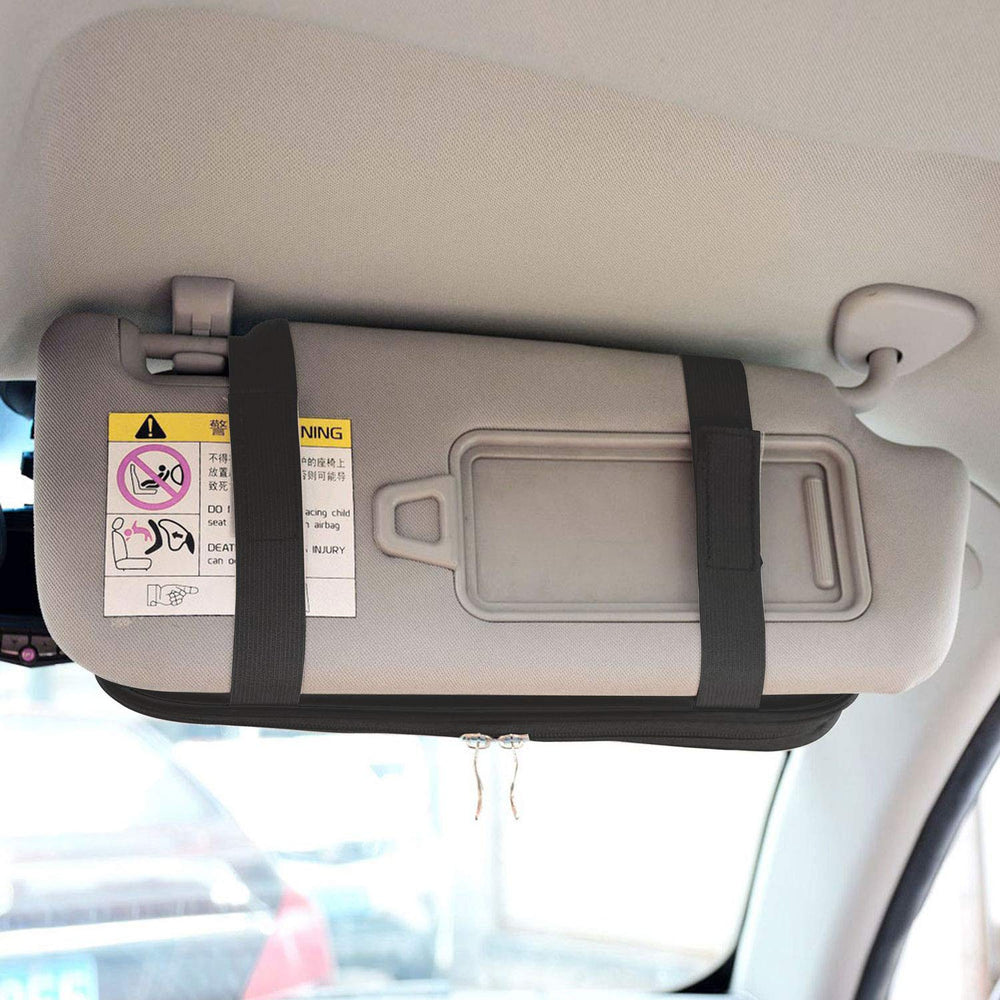 Da by Car Sun Visor Organizer mesh pocket provides quick-access storage.