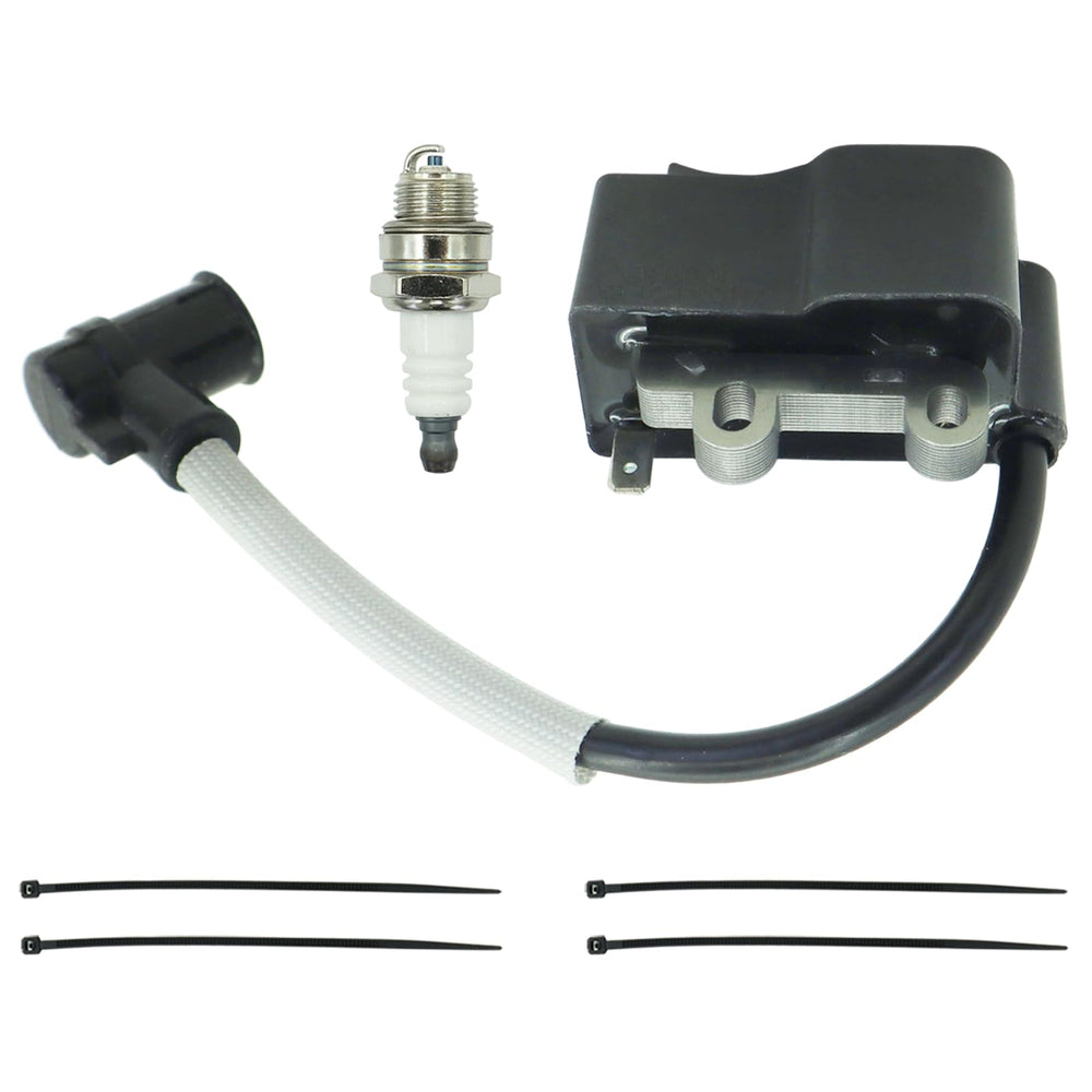 DABAZUALY ignition coil for Echo close-up showing spark module detail.
