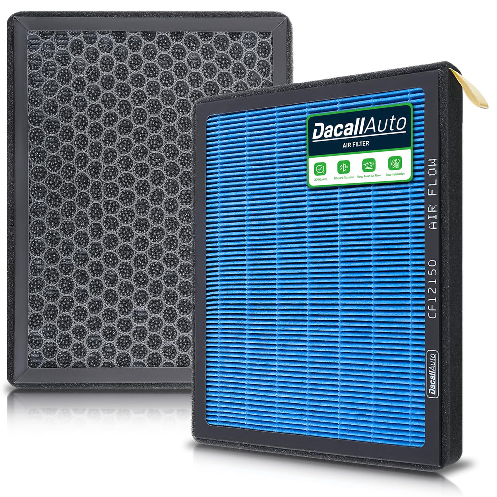Dacall CF12150 cabin filter blue side facing intake improves airflow efficiency