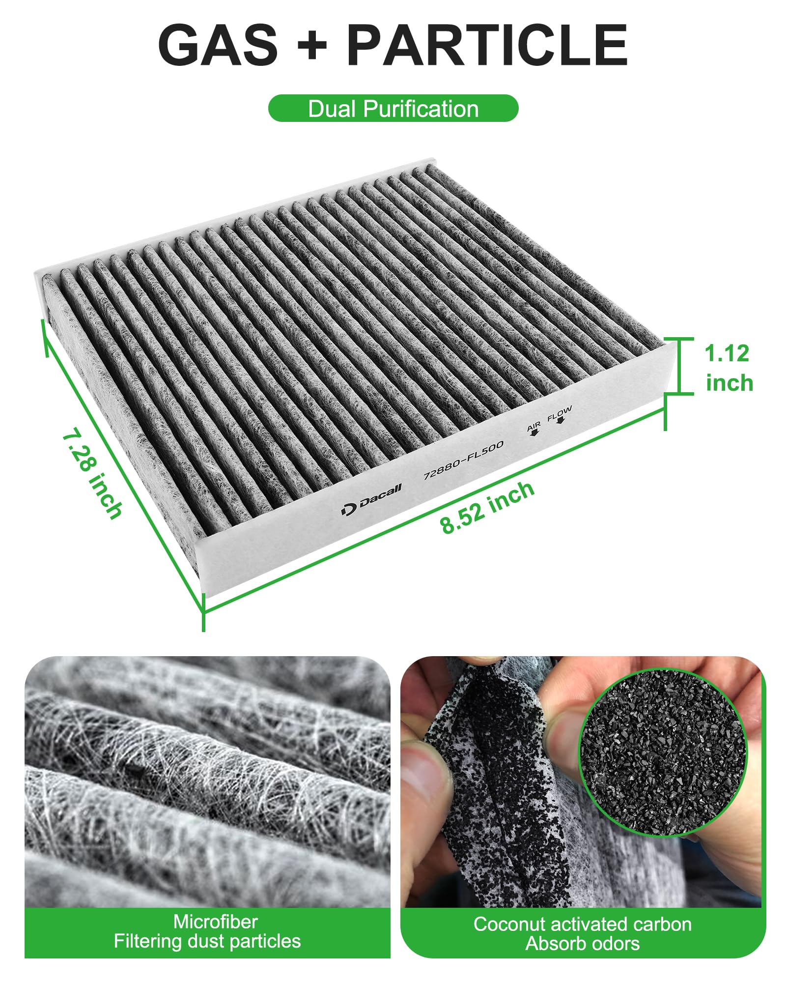 Dacall combo filter packaging shows easy one-stop replacement convenience.
