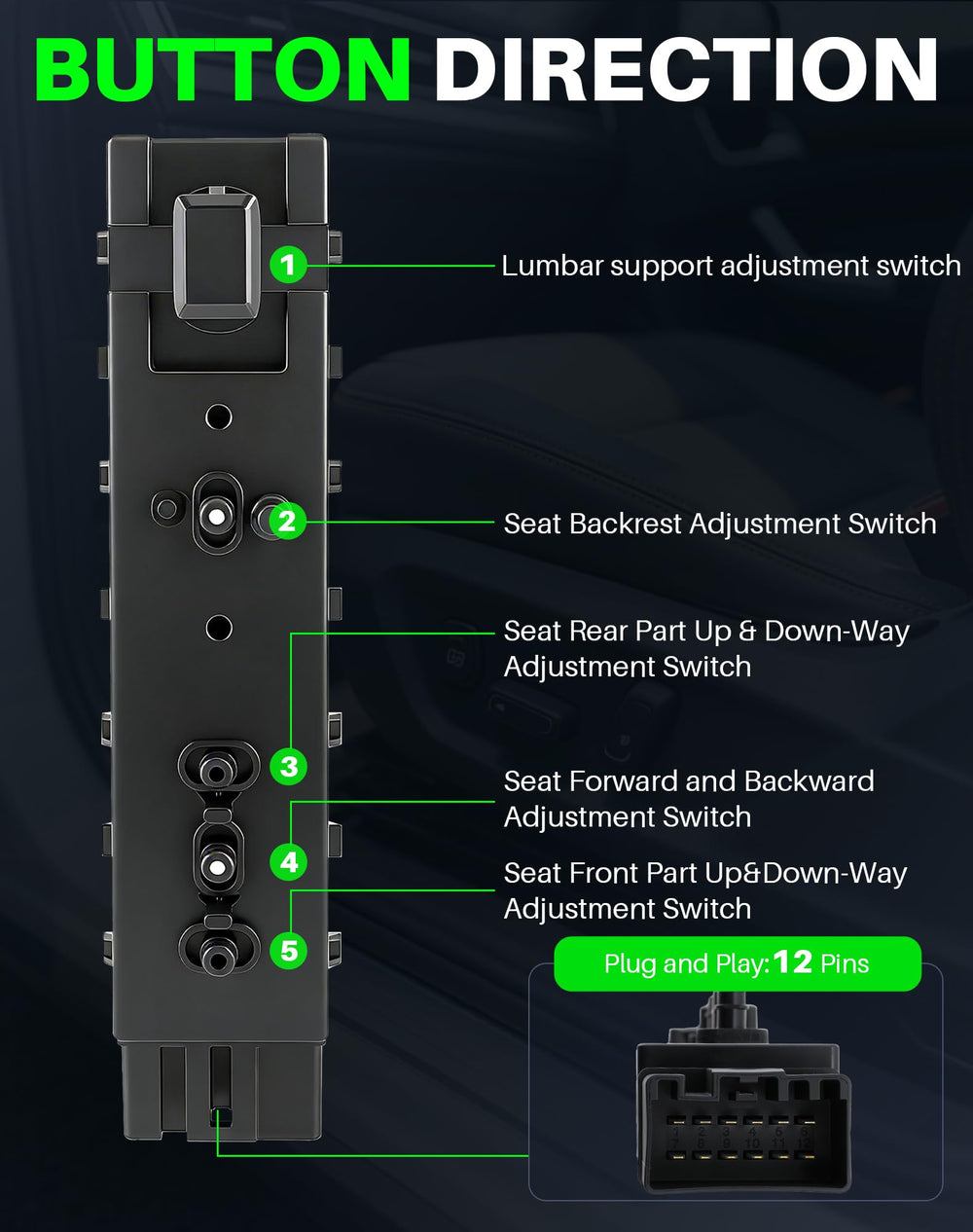 Dacall driver-side switch for Ford Expedition highlights durable build and quick response.