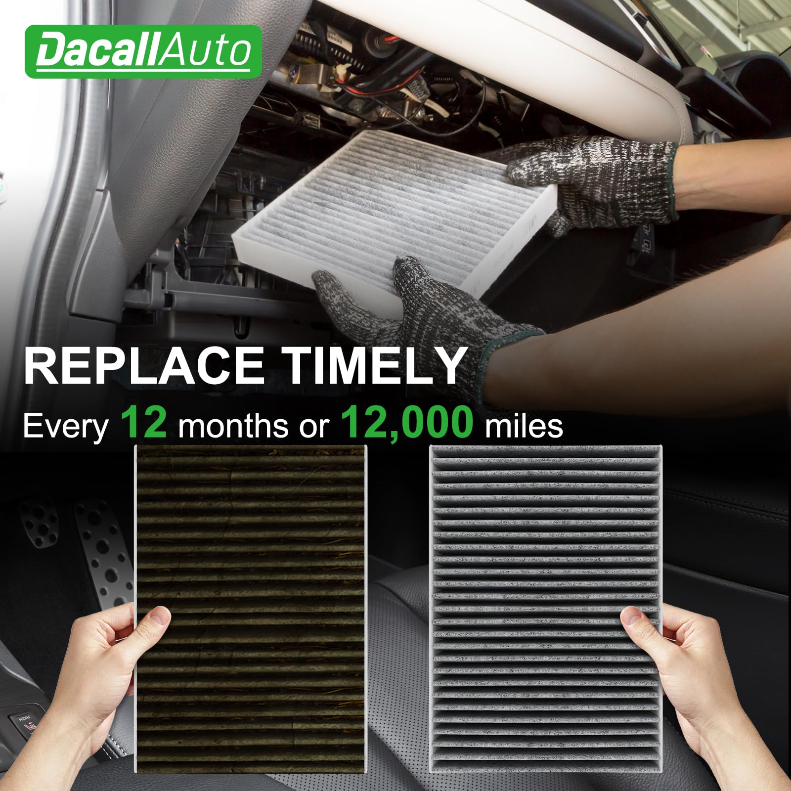 Dacall installation guide showing quick filter replacement