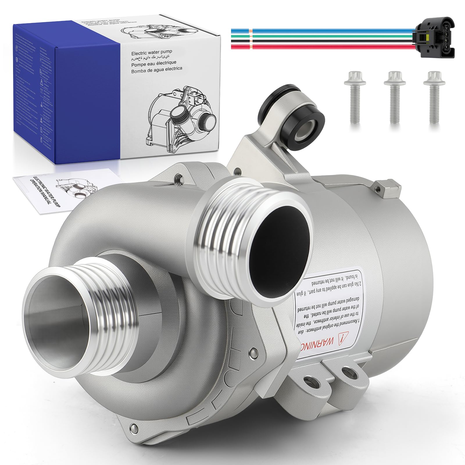 Dacall electric water pump for BMW N52 engines, pump body view.
