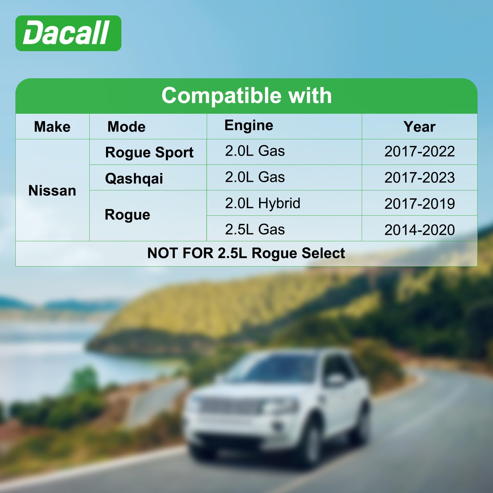 Dacall engine air filter set for Rogue Sport supports engine protection