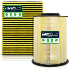 Dacall engine and cabin filter set for Ford Escape package showing compatibility and savings.