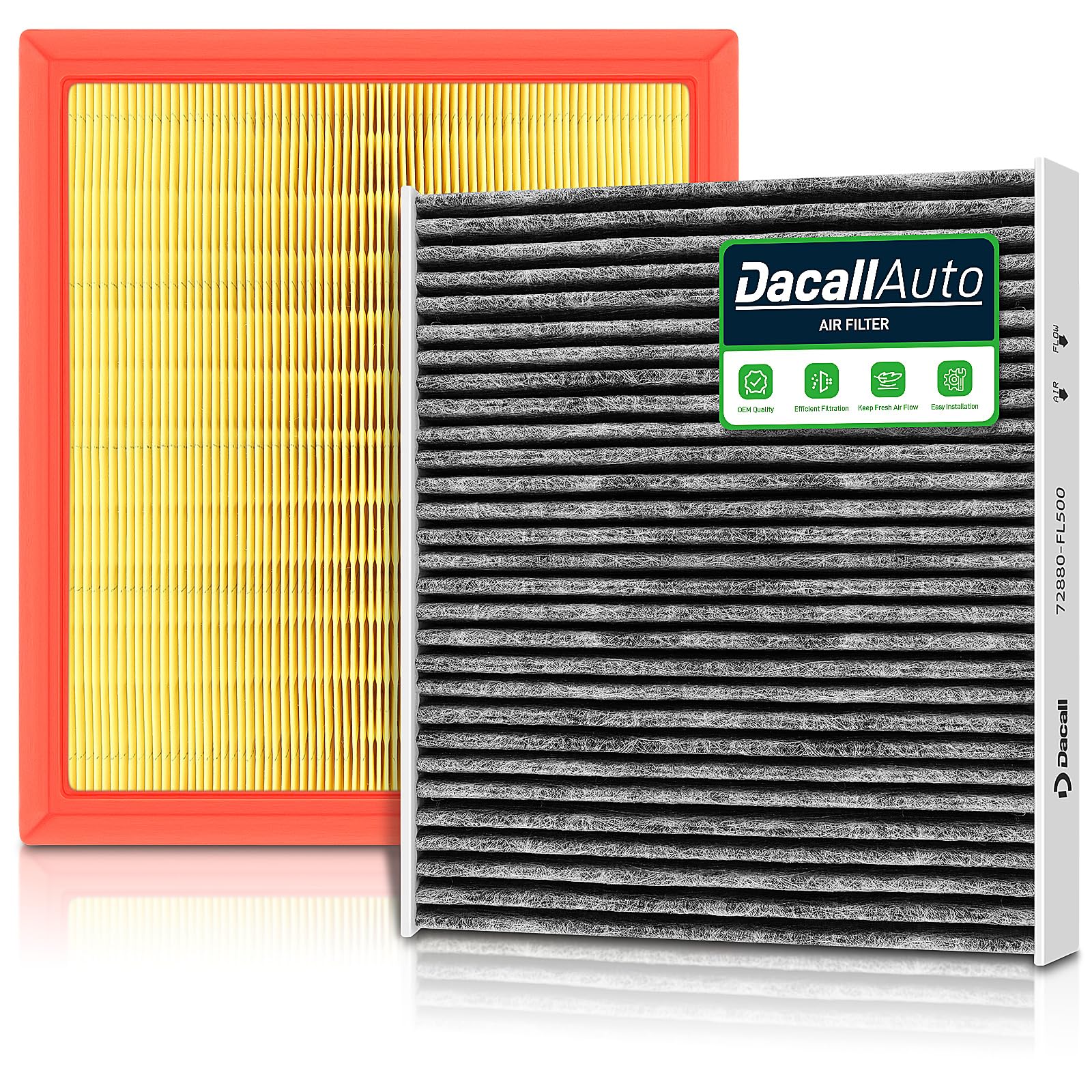 Dacall cabin air filter set for Subaru improves interior air quality.