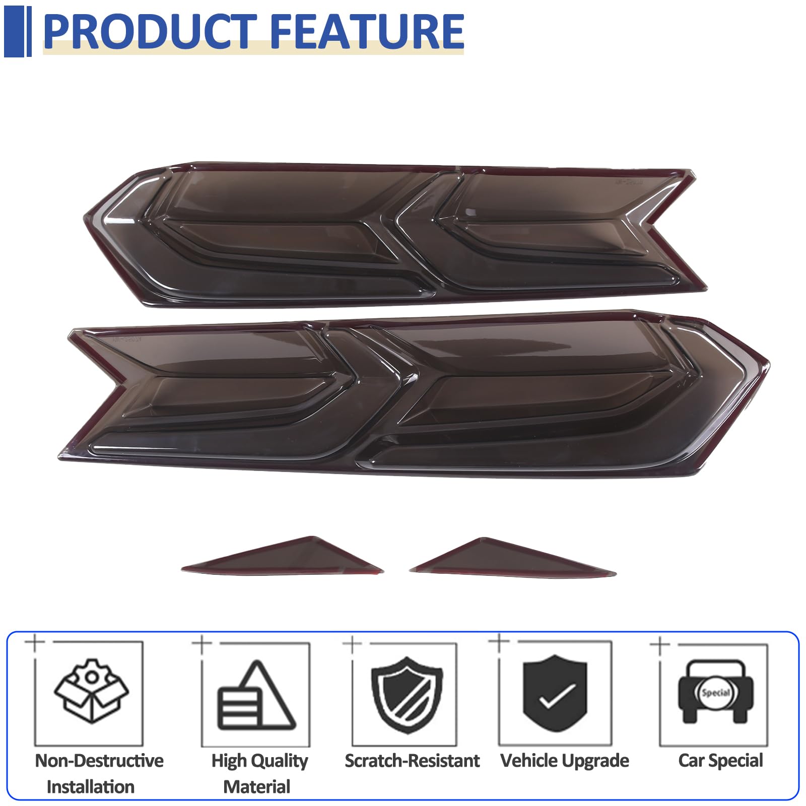 Daeiclru Corvette C8 smoked tail light cover packaging and manual included.