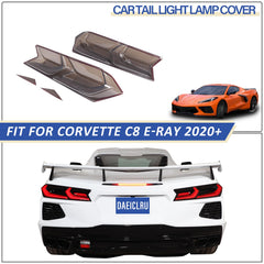 Daeiclru Corvette C8 smoked taillight cover installed on car for protection and style.