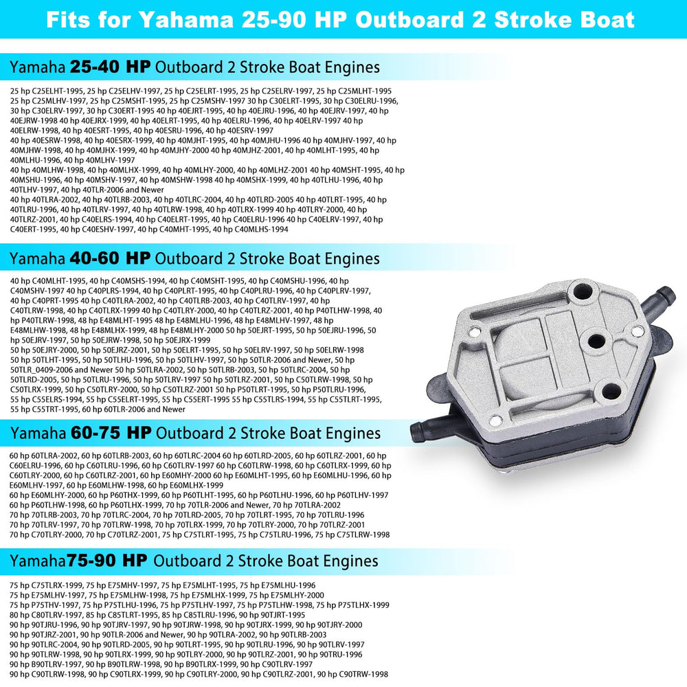 DAFGSEA Yamaha outboard fuel pump assembly side view for easy installation