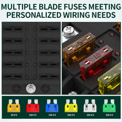 DAIERTEK 12-way fuse block with complete terminals simplifies wiring.