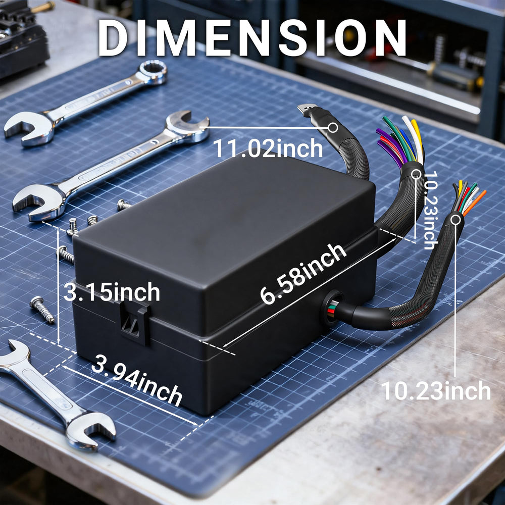 DaierTek 8-relay panel with color-coded wiring for easy installation.